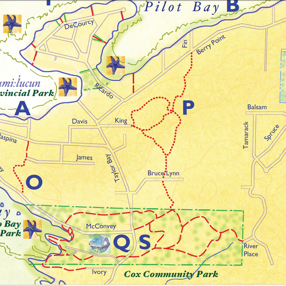 Map section for walking route
