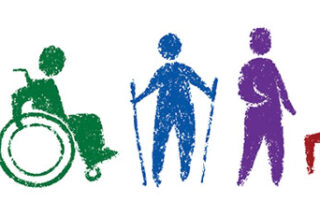 Illustration shows a stylized and diverse row of people