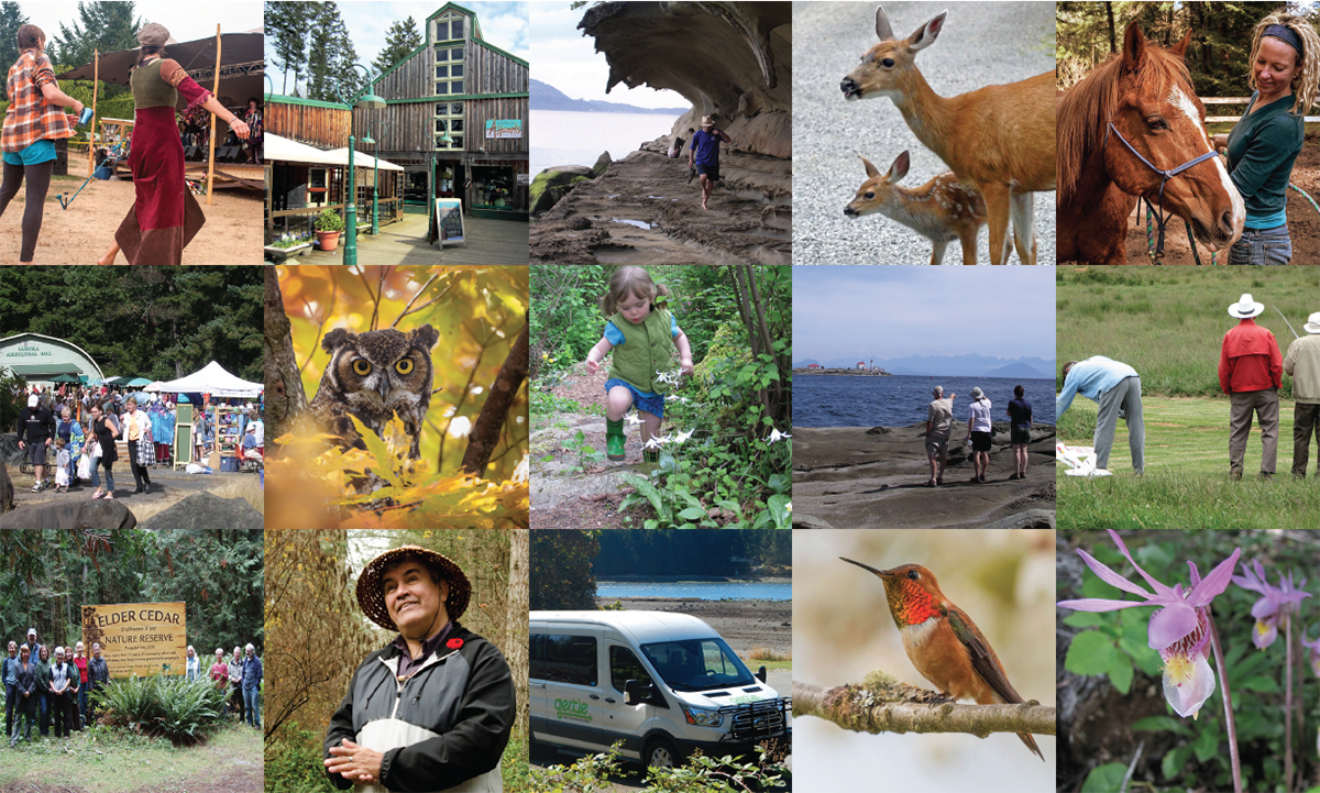 Collage of photos from the Gabriola community
